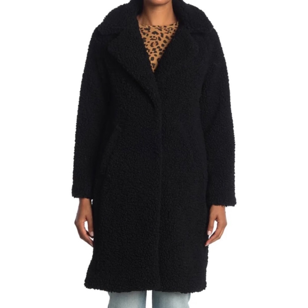 Lucky Brand Black Sherpa Teddy Jacket Coat